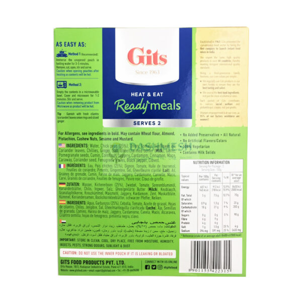 Gits Punjabi Chhole Ready to Eat 300g - Image 2
