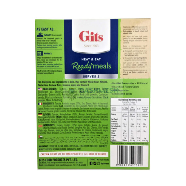 Gits Rajma Masala Ready to Eat 300g - Image 2