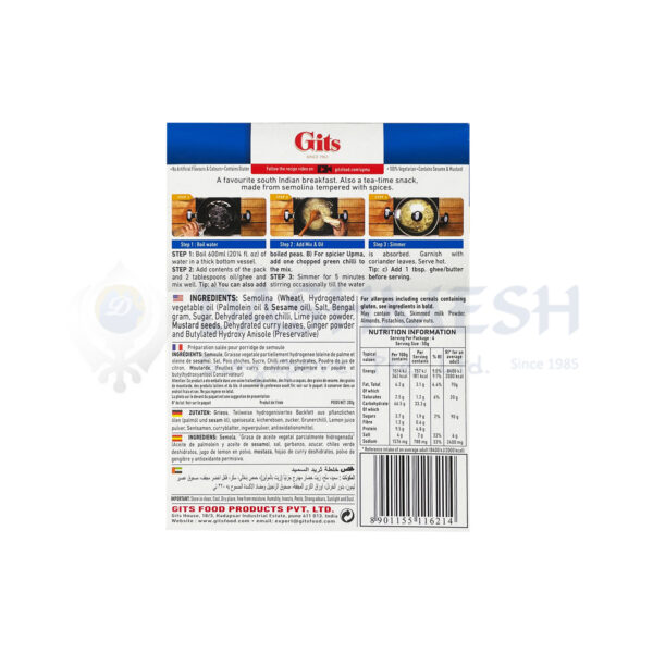 Gits Upma Mix 200g - Image 2