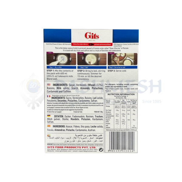 Gits Vermicelli Kheer Mix 100g - Image 2