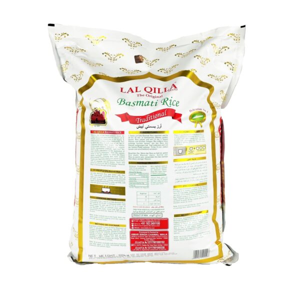 Lal Qilla Traditional Basmati Rice 20kg Bag - Image 2