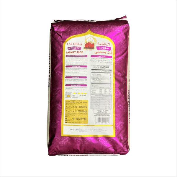 Lal Qilla Majestic Basmati Rice 20kg - Image 2