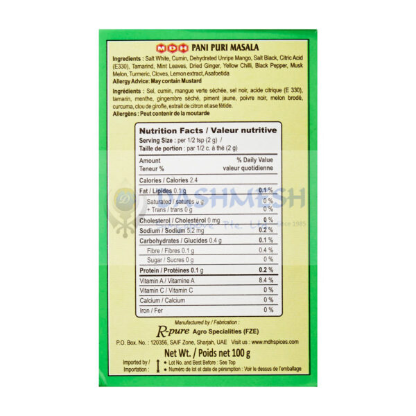 MDH Pani Puri Masala 100g - Image 2