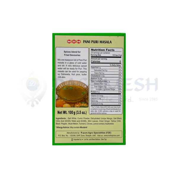 MDH Pani Puri Masala 100g - Image 2