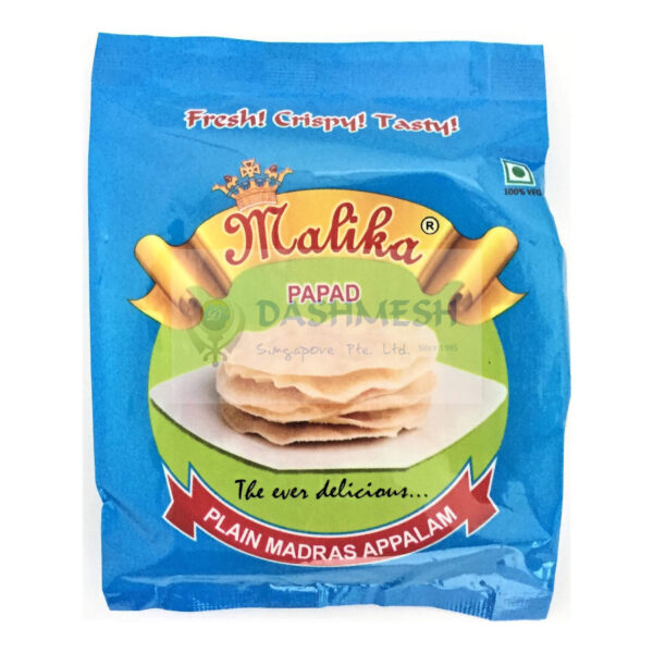 Malika Madras Plain Papad 60g & 100g - Image 3