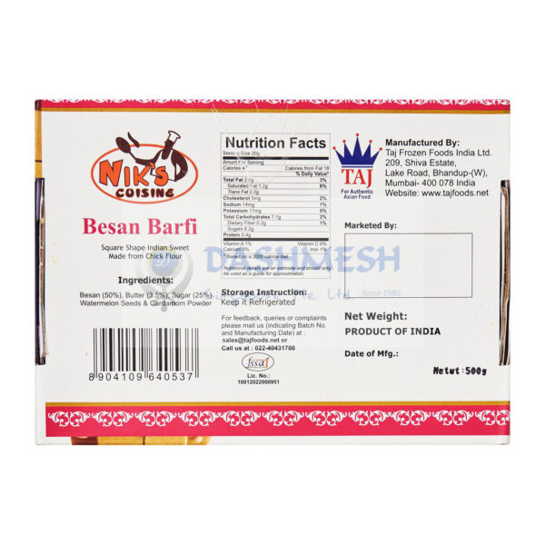 Niks Besan Barfi 500g - Image 2