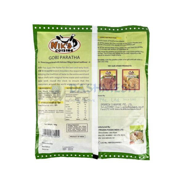 Niks Gobi Paratha - 4s, 400g - Image 2