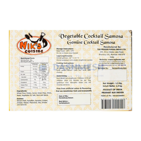 Niks Veg Cocktail Samosa - 75s - Image 2